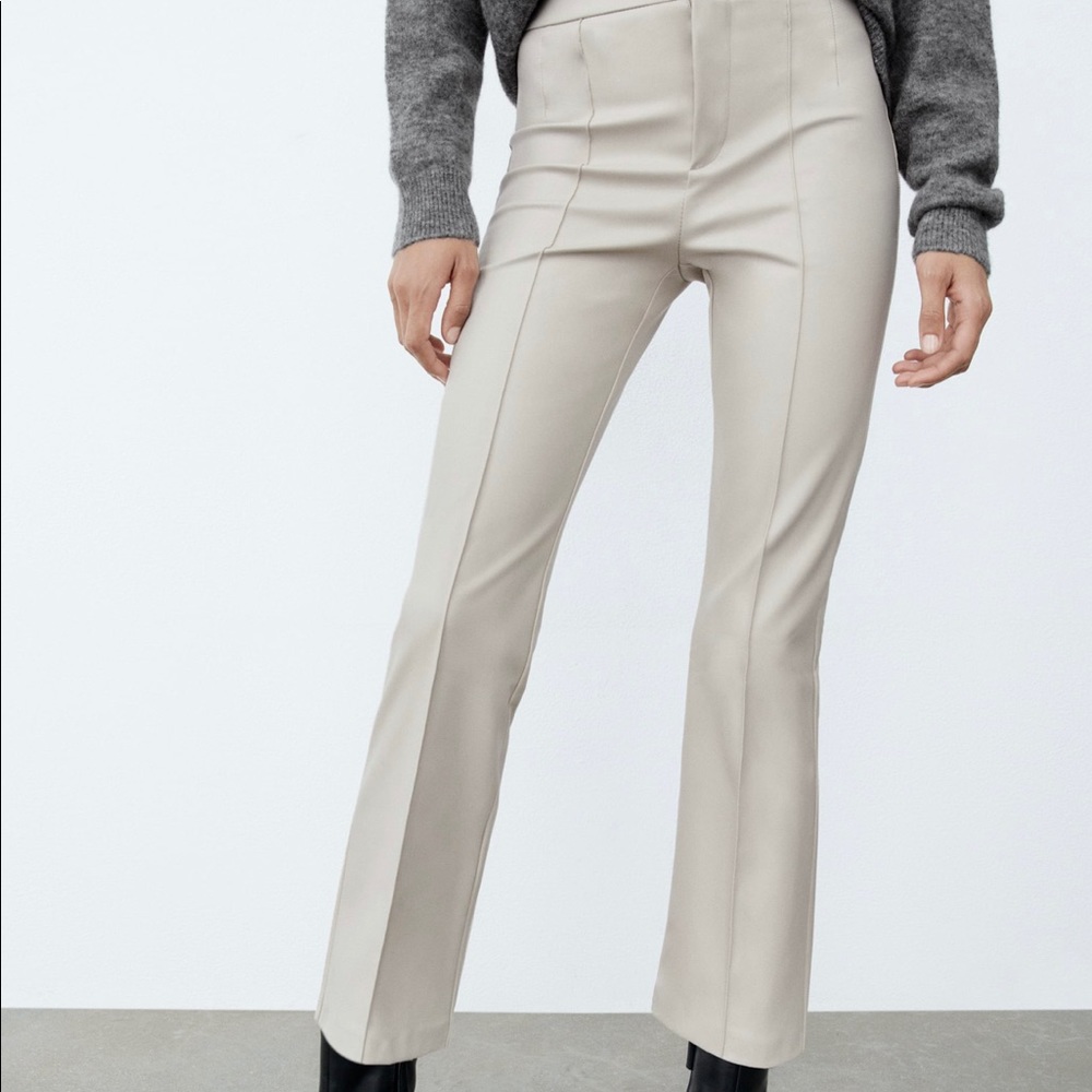 Zara Faux Leather Flare Pants